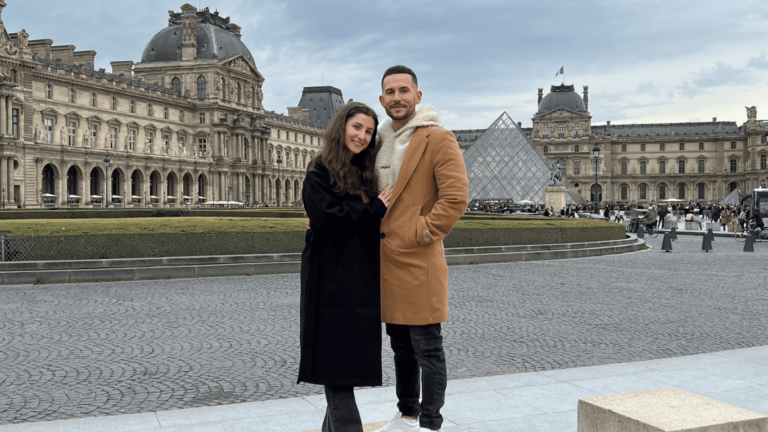In front of the Louvre, Paris, France