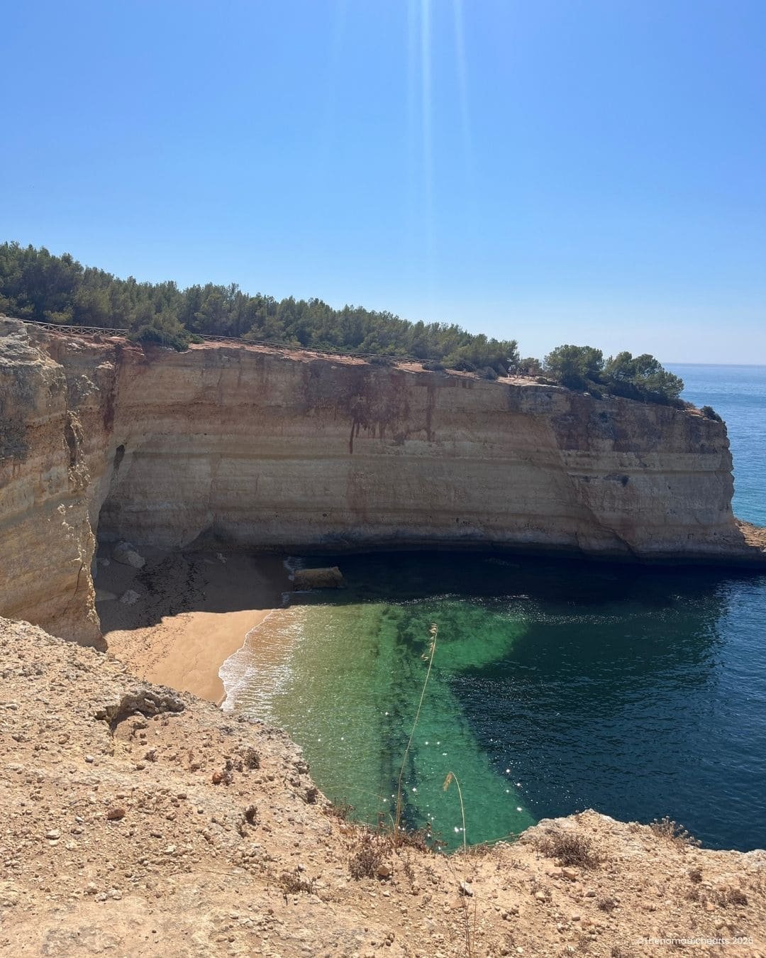 Viewpoint overlooking a secluded beach along the Seven Hanging Valleys hike.