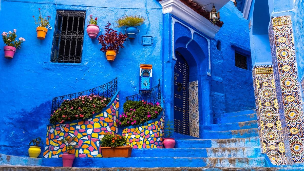 Chefchaouen in Morocco with its blue streets