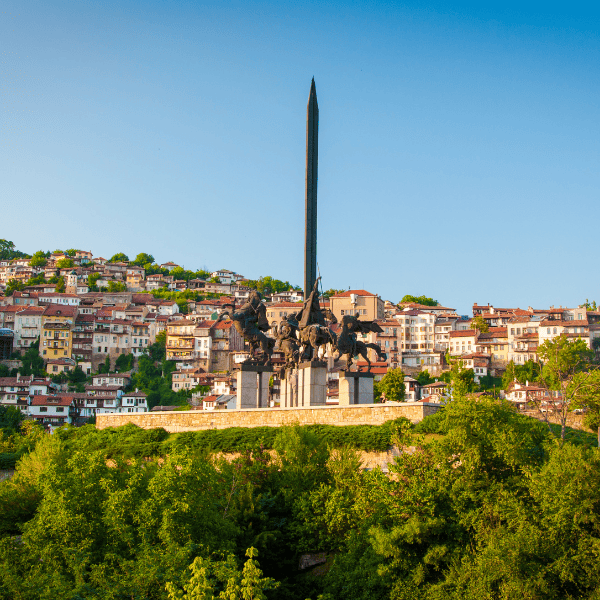 View of the Asenevtsi Monument from afar