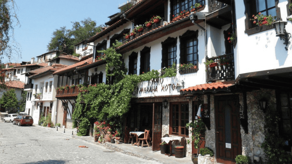 A typical street in Arbanasi, Bulgaria