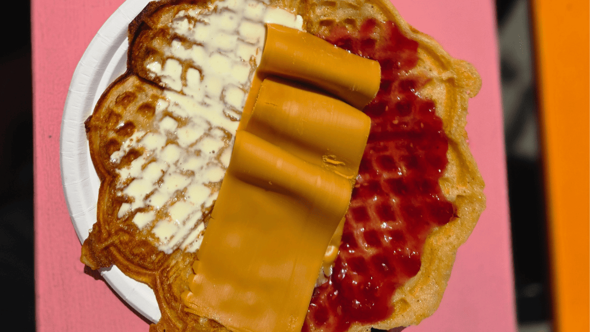 Waffles (Vafler) with Brown Cheese Oslo