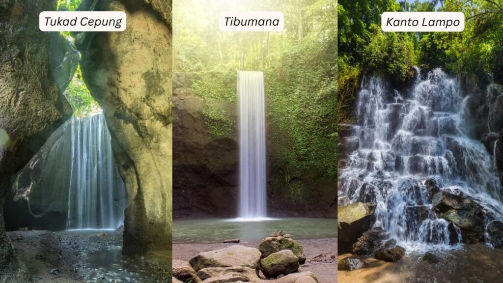 Tukad Cepung, Tibumana and Kanto Lampo waterfalls in Bali