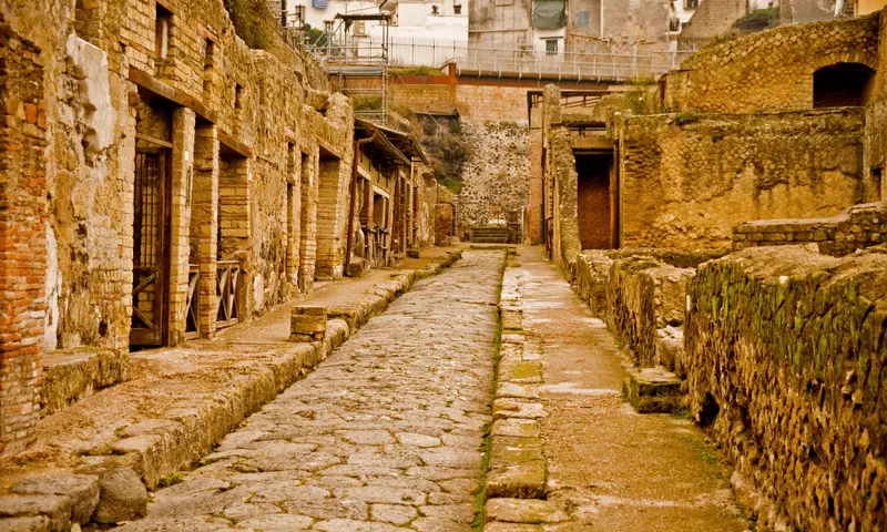 A preserved street in Herculaneum