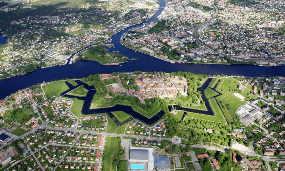 Fredrikstad from above: The Old Town with The Shape of a Star