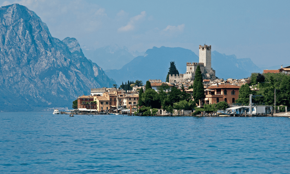 Malcesine & its own Scaliger Castle from afar