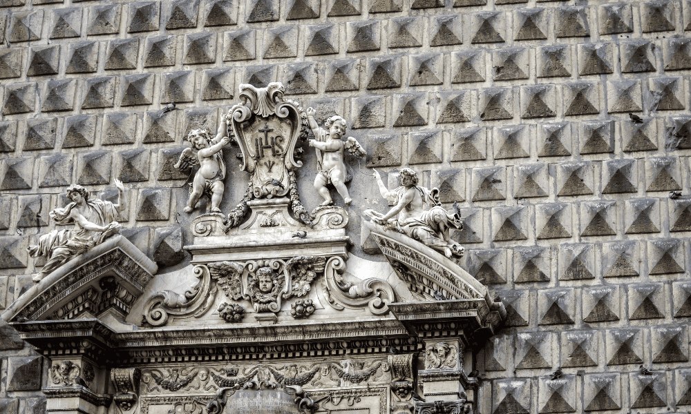 Part of the façade of Gesù Nuovo Church, Naples