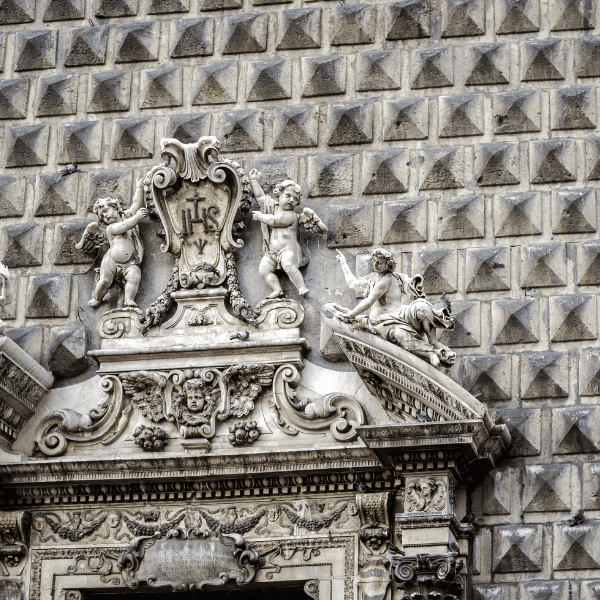 Part of the façade of Gesù Nuovo Church, Naples