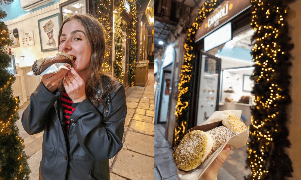 The famous Cannoli at Cannoli Pastry Shop in Palermo, Siciliy