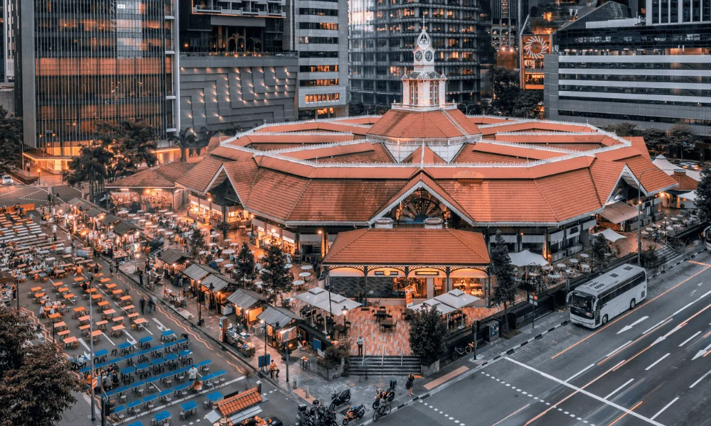 Lau Pa Sat Hawker Center from above