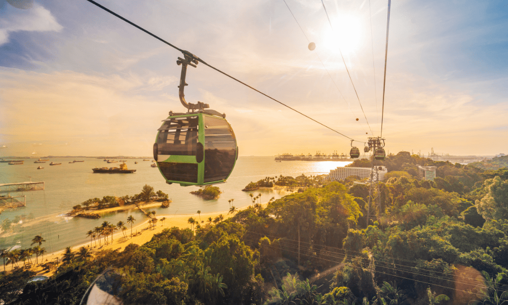 Cable car over Sentosa Island, Singapore