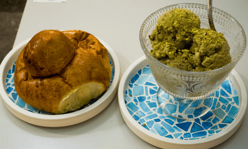 Typical Sicilian breakfast in Palermo at Pasticceria La Martorana