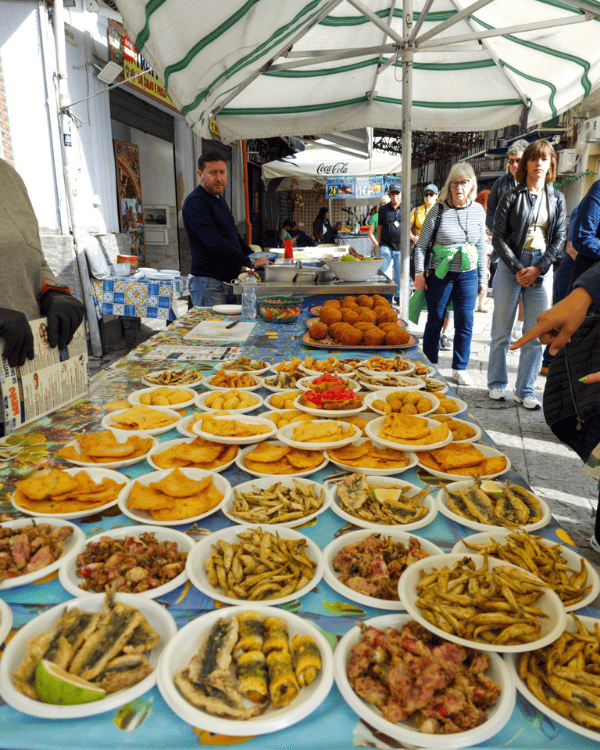 Food stalls at Ballarò Market, Palermo, Sicily