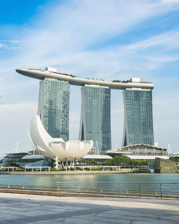 The view over Marina Bay from the Merlion