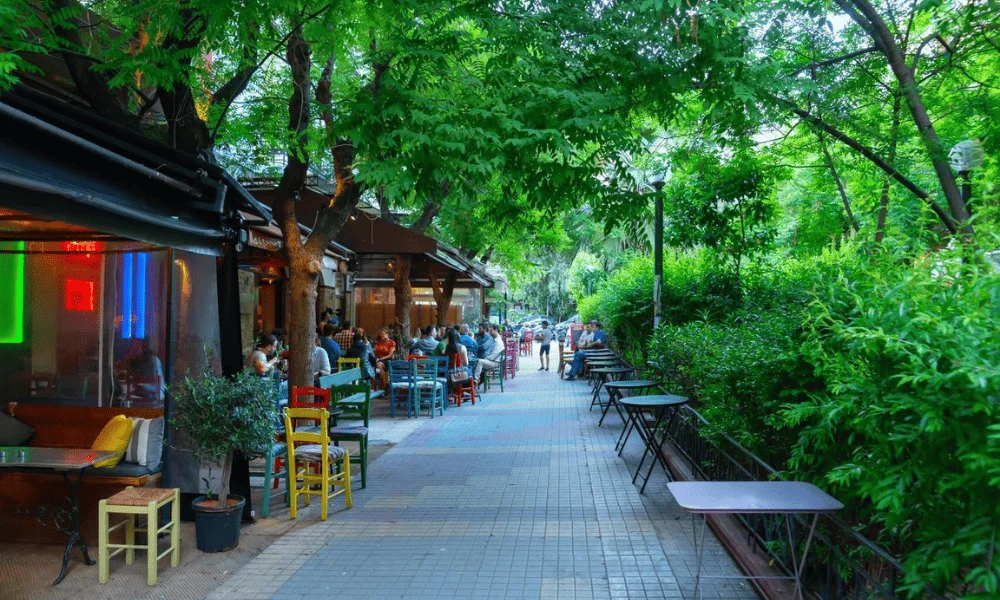 The green streets of Koukaki in Athens