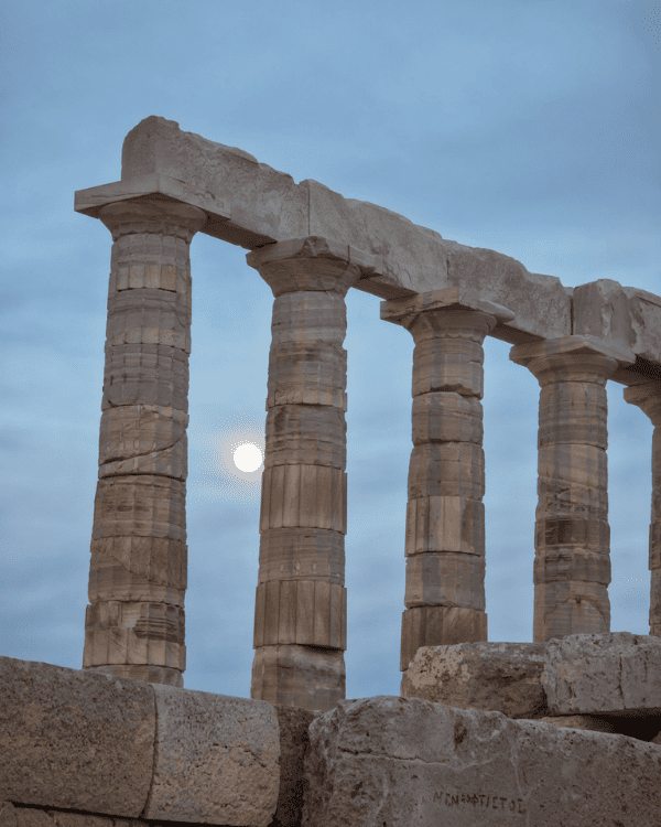 Day Trips from Athens: The Non-Generic Guide That Changes Everything Day trips from Athens Europe The Temple of Poseidon with the moon