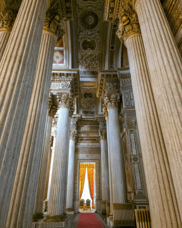 Inside of the Dolmabahce Palace in Istanbul, Turkey
