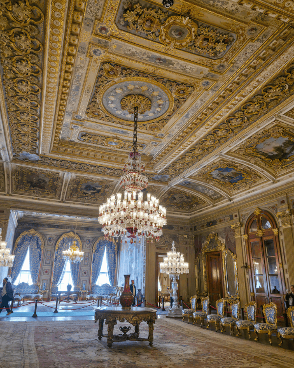 Inside of the Dolmabahce Palace in Istanbul, Turkey