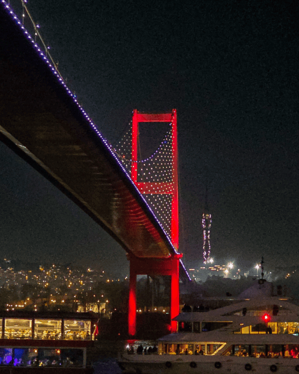 The Bosphorus Bridge in Istanbul in the night