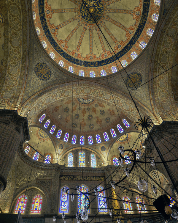 Inside of The Blue Mosque in Istanbul, Turkey