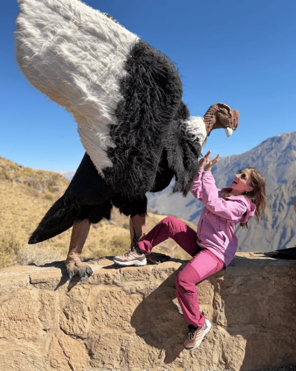 Picture with a "condor" on our Colca Canyon tour