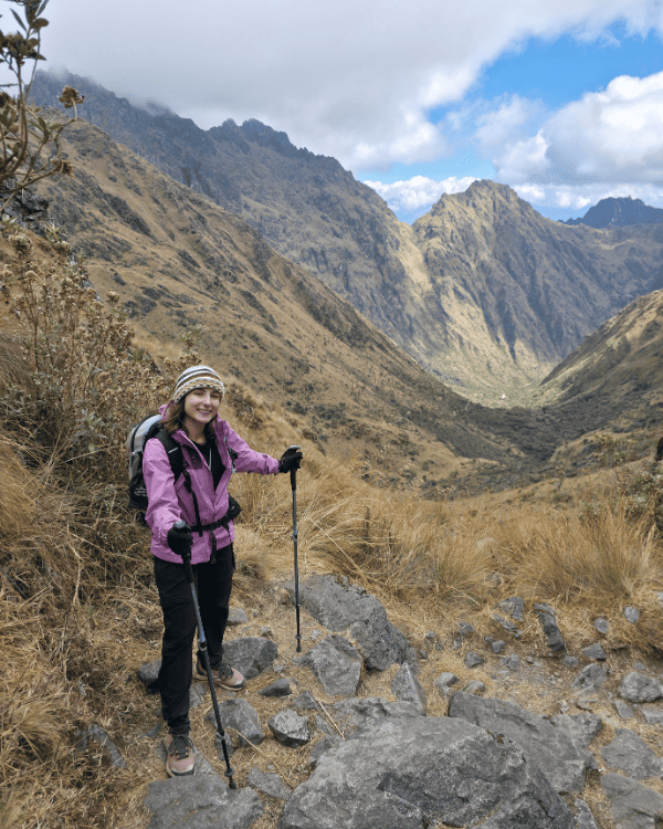 What to Pack for the Inca Trail: The Complete 2026 Packing List (From People Who Just Did It) What to pack for the Inca Trail Peru Rumi in her warm clothes at the Inca trail