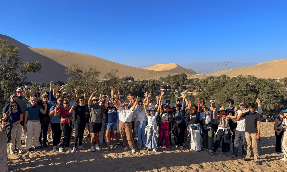Our tour group to Huacachuna and Paracas near Lima, Peru
