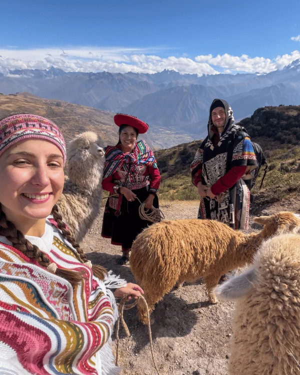 Alpaca walk next to Sky Dome, Peru
