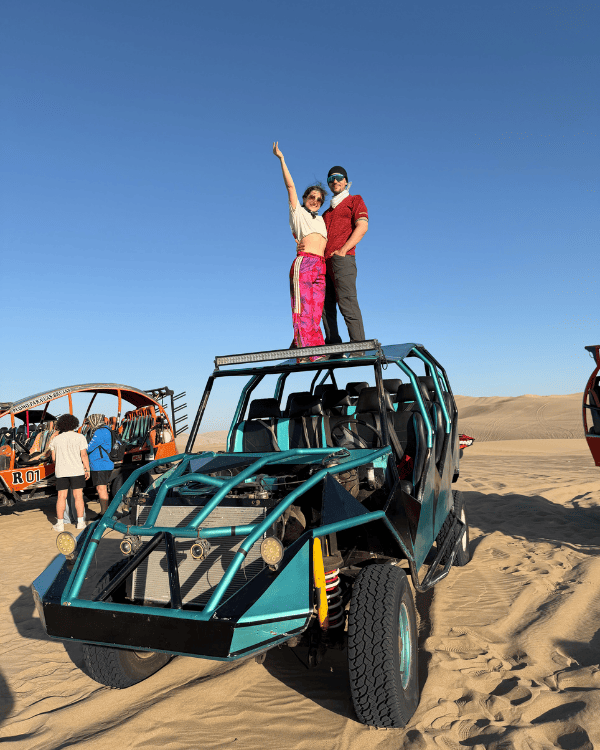 On top of a dune buggy in Huacacchina