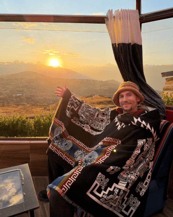 Watching the sunset from our Sky Dome, Peru