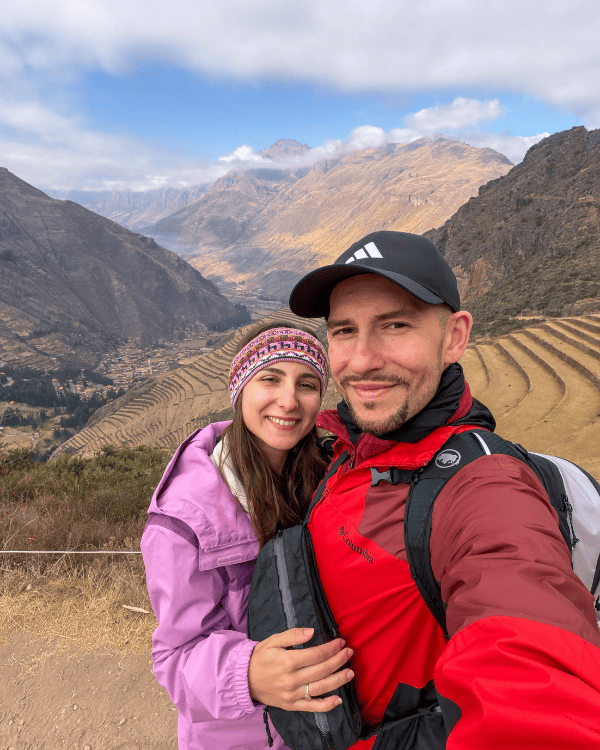 Rumi & Tiago in the morning at the Pisac ruins, Peru